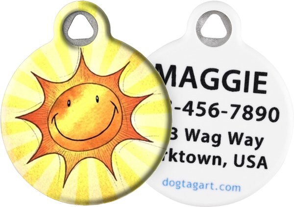 Dog Tag Art Sun Smile Personalized Dog and Cat ID Tag