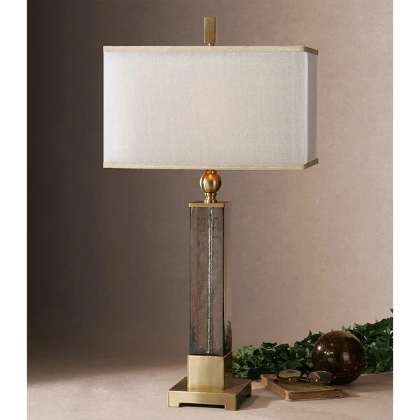 Uttermost Caecilia 33-inch Metal Fabric Glass Table Lamp