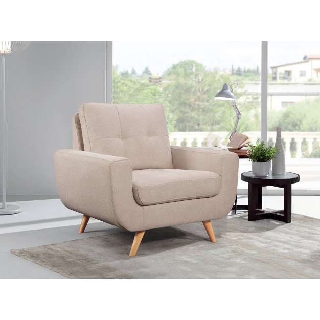 Polly Stain Resistant Fabric Armchair Ivory Abbyson Living