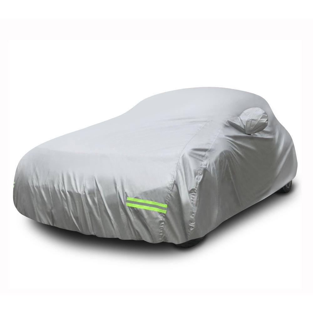 Mockins 200 in. x 75 in. x 60 in. Heavy-Duty Silver Waterproof Car Cover - 190T Polyester MA-48