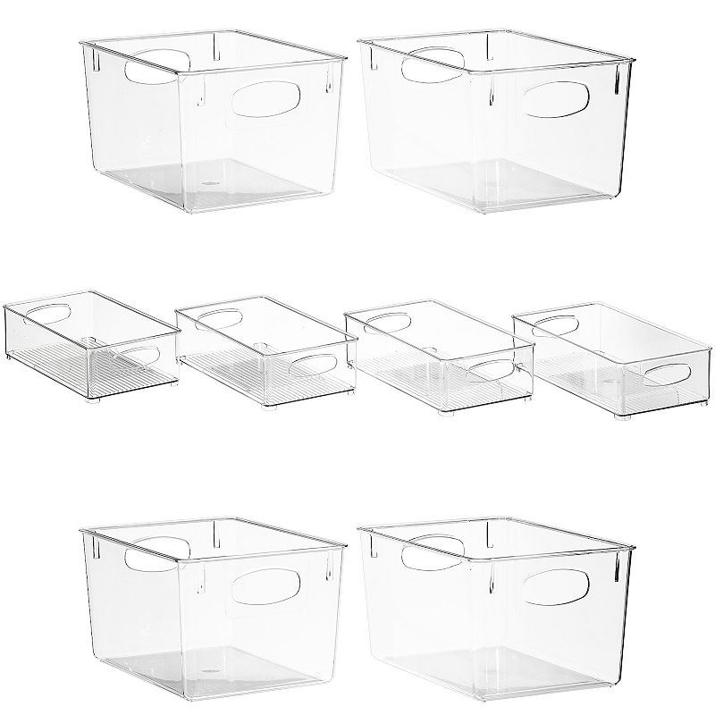 Sorbus Set of 8 Clear Fridge Organizer Containers and Bins