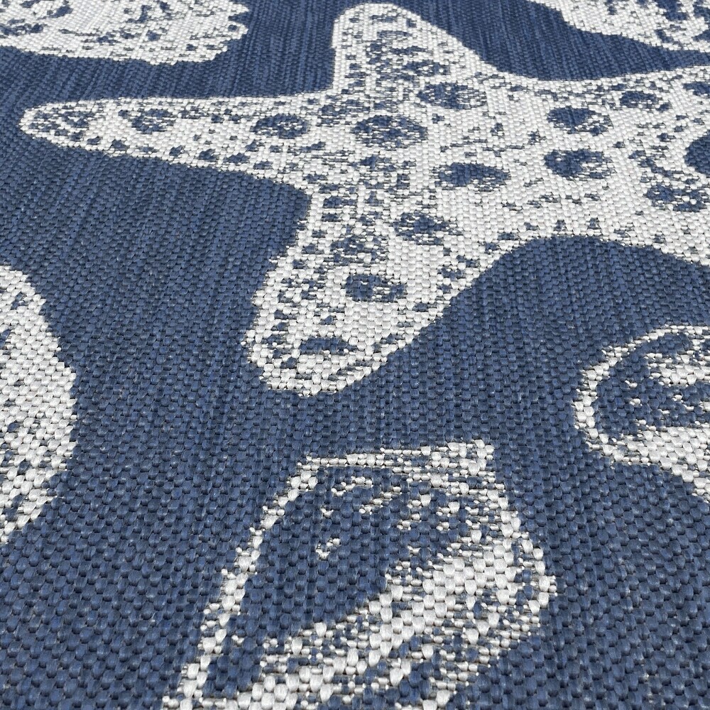 Exo Coastal Graphic Print Indoor/Outdoor Area Rug