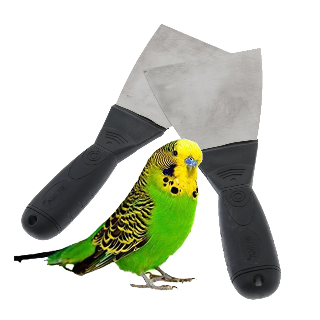 2Pcs Metal Flat Head Bird Litter Shovel Easy to Parrot Stand Shelf