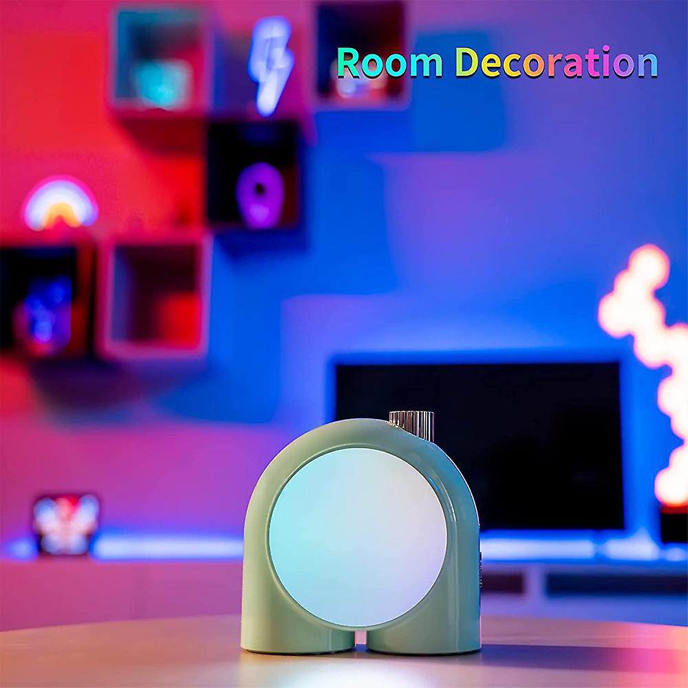 Planet-9 Smart Mood Lamp Cordless Table Lamp With Programmable Rgb Led For Bedroom Gaming Room Office Green