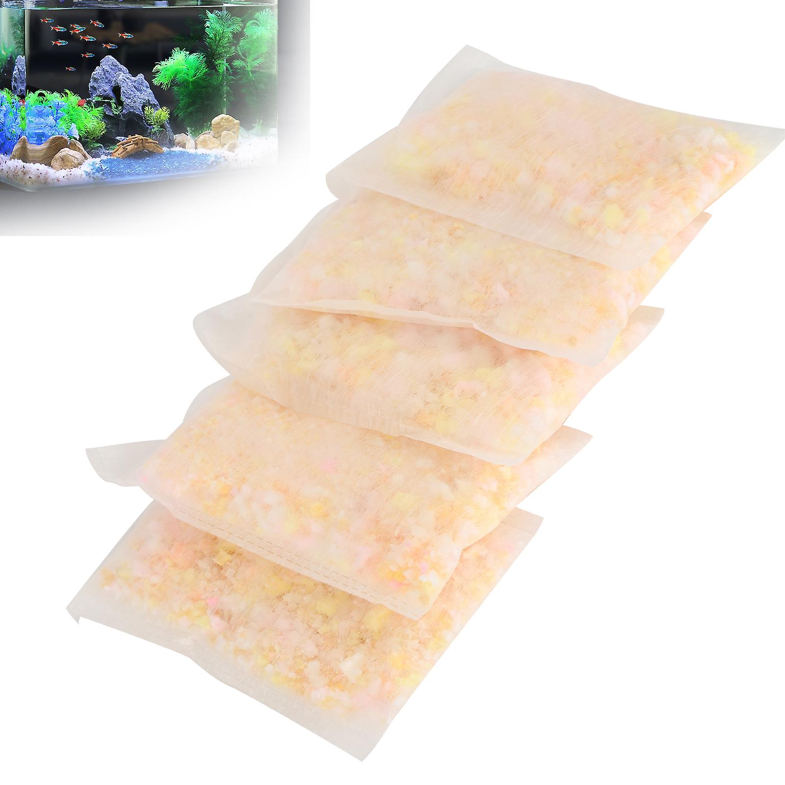 Aquarium Filter Media With Bags Fish Tank Cleaning Fiber Cotton Filtration Materialm 5 Packs/bag 10x15cm/3.9x5.9in