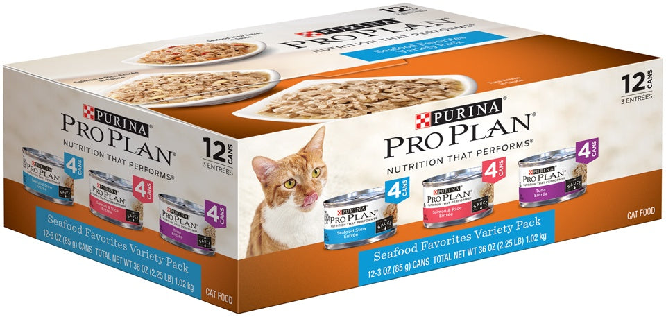 Purina Pro Plan Savor Seafood Entrees Variety Pack Adult Canned Cat Fo