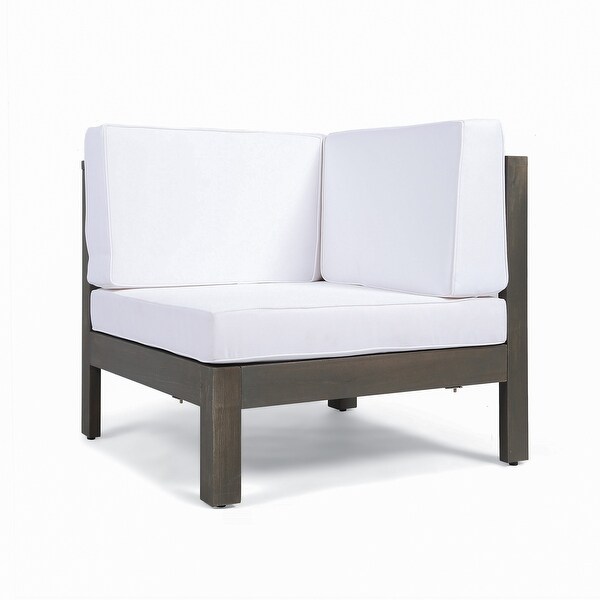 Oana Outdoor 11 Seater Acacia Wood Sectional Sofa and Club Chair Set by Christopher Knight Home