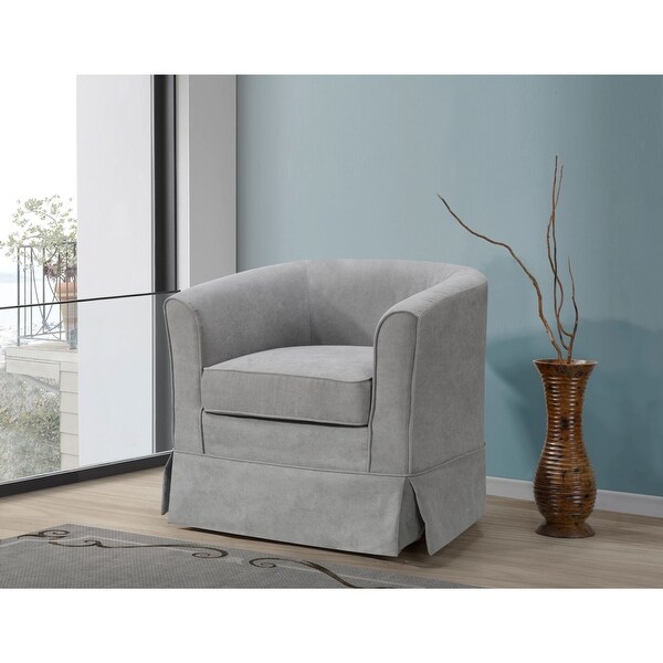 Woven Upholstered Swivel Barrel Chair