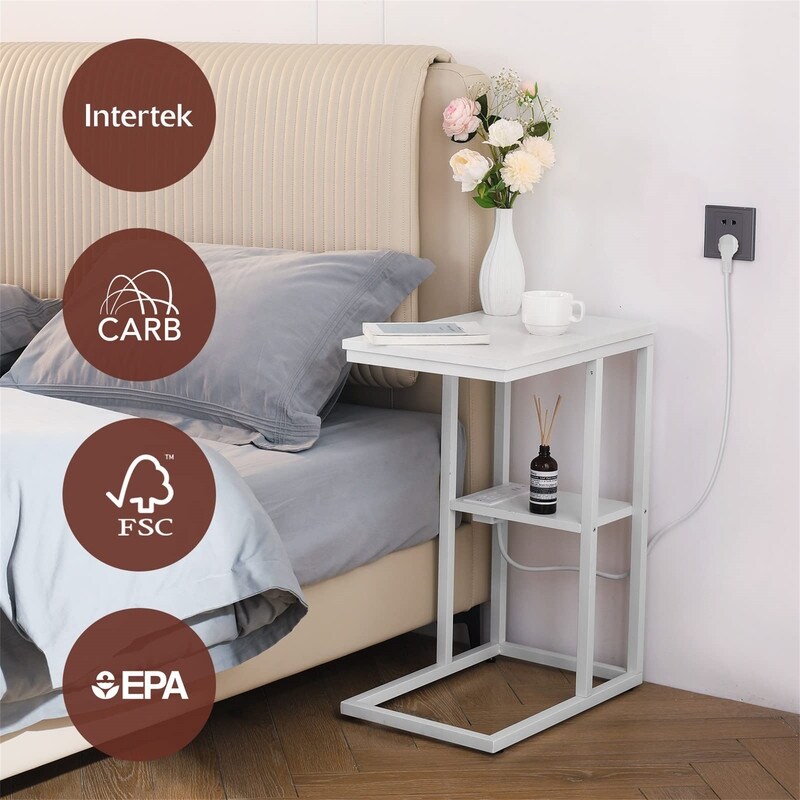 Small Side Tables with USB Ports and Outlets