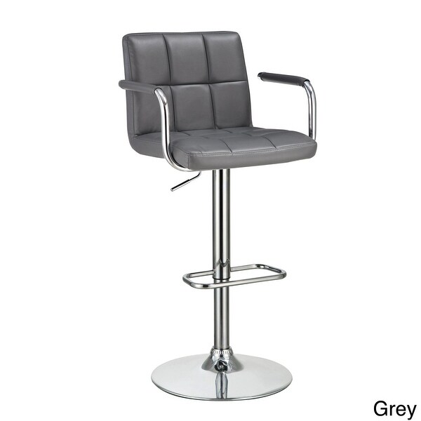 Modern Design Square Stitched Upholstered Adjustable Swivel Stool