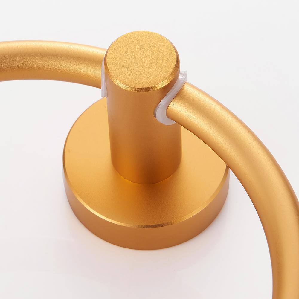 JimsMaison Wall Mounted Towel Ring in Brushed Gold JMDRBH04BG