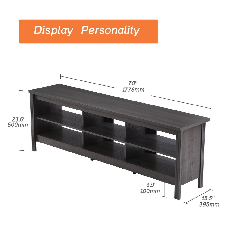 TV Stand for 75 Inch TV Console Table  Wood Entertainment Center