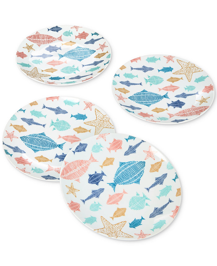 The Cellar Fish Motif Salad Plates Set of 4