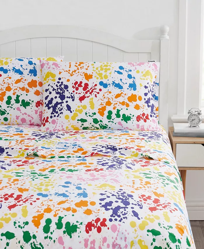 Crayola Splatter 4 Piece Sheet Set， Full