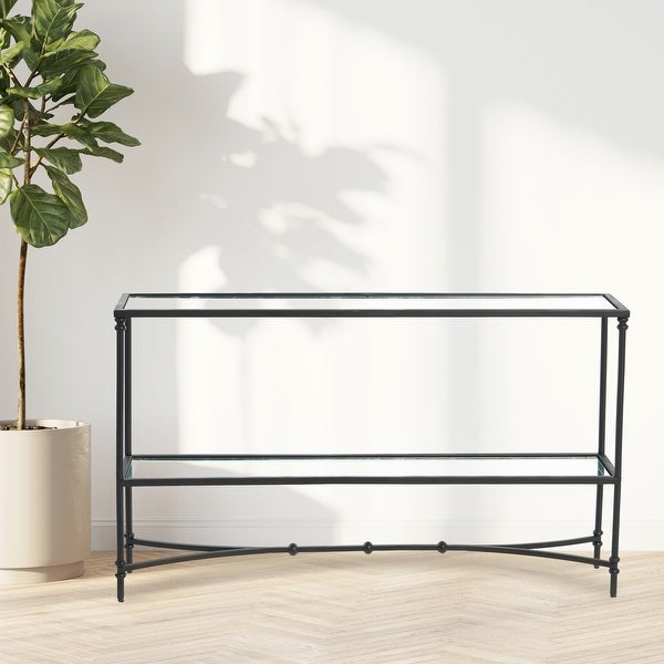 Libertine Glass and Iron Console Table