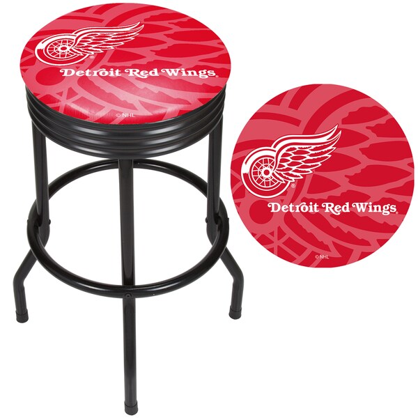 NHL Black Ribbed Bar Stool