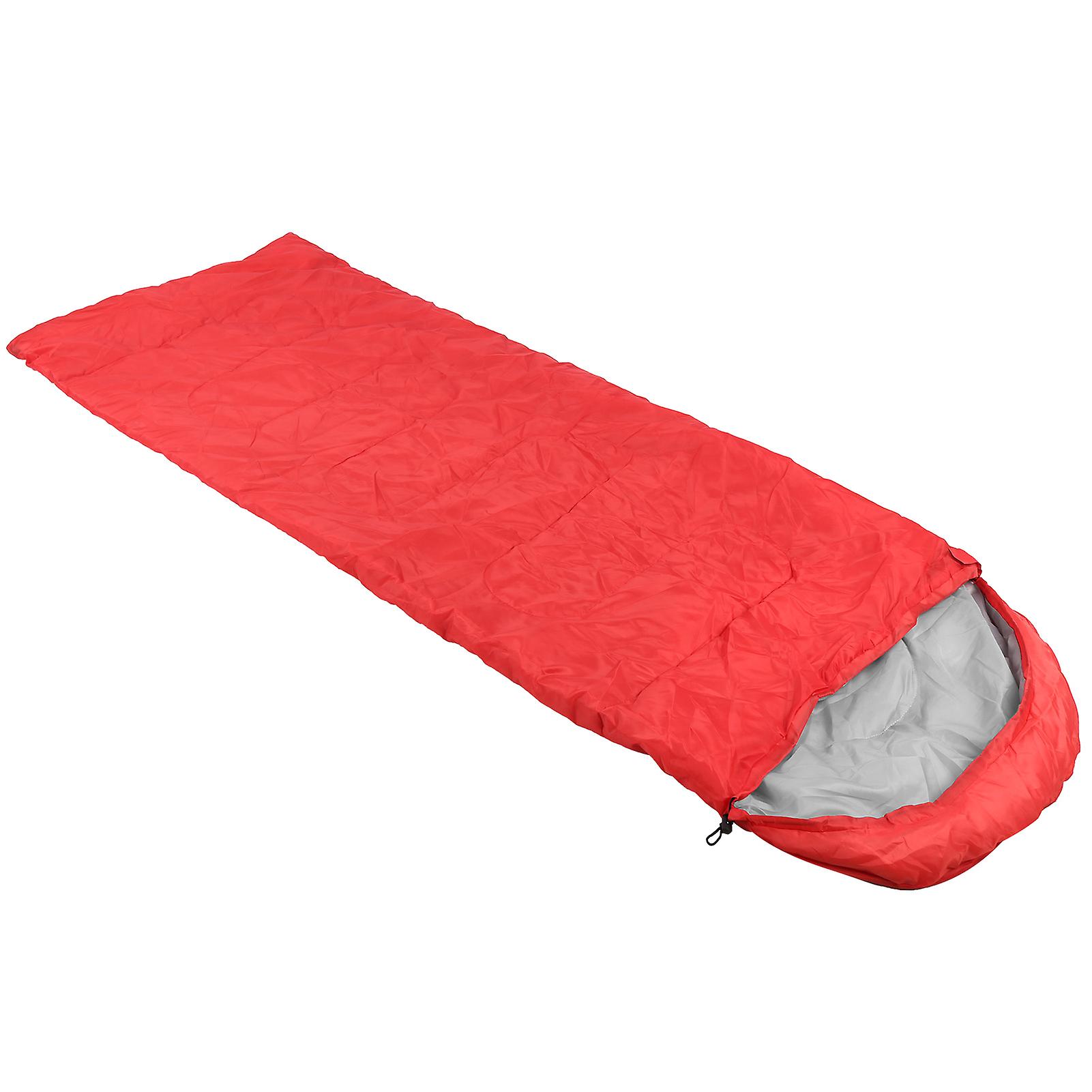 Adult Outdoor Envelope Sleeping Bag With Hood Waterproof For Camping Hiking Backpackingred