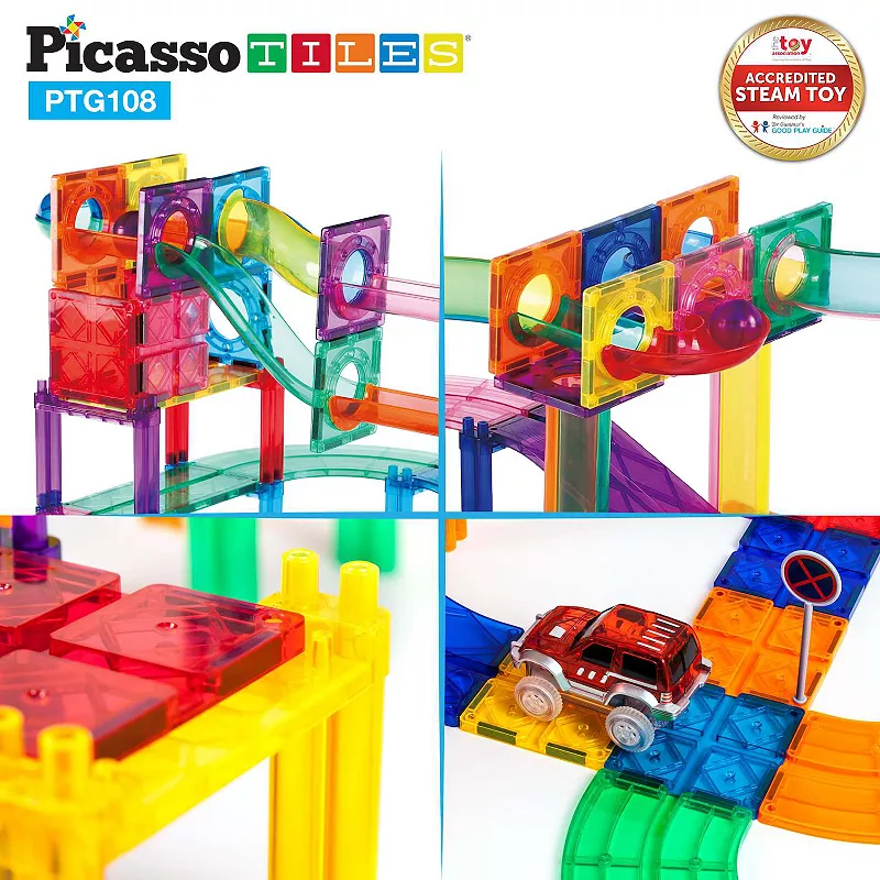 PICASSOTILES 108PC MAGNETIC MARBLE RUN