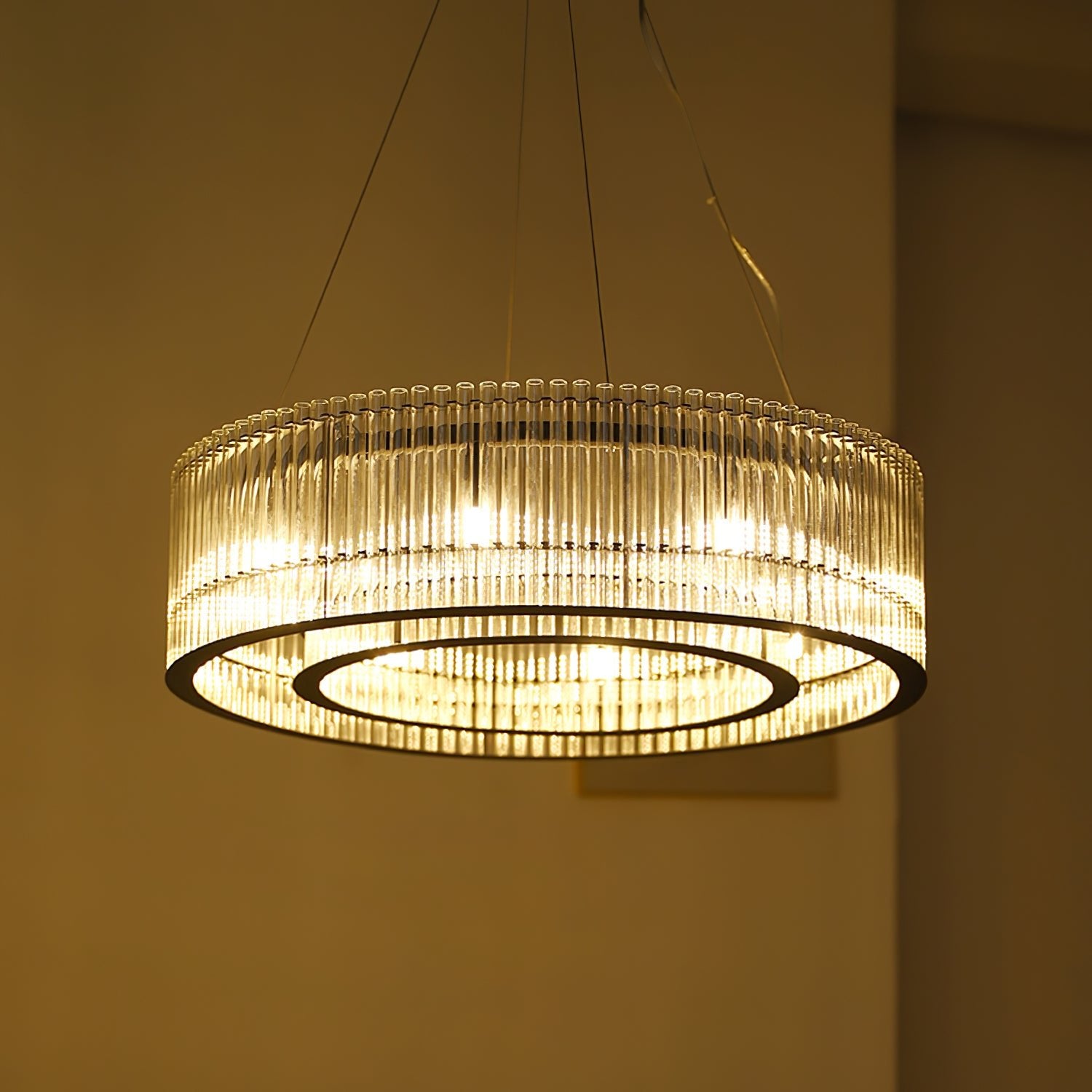 Glass Tube Ring Chandelier