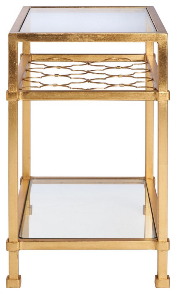 Calida Gold Leaf Glass Side Table   Modern   Side Tables And End Tables   by Virgil Stanis Design  Houzz