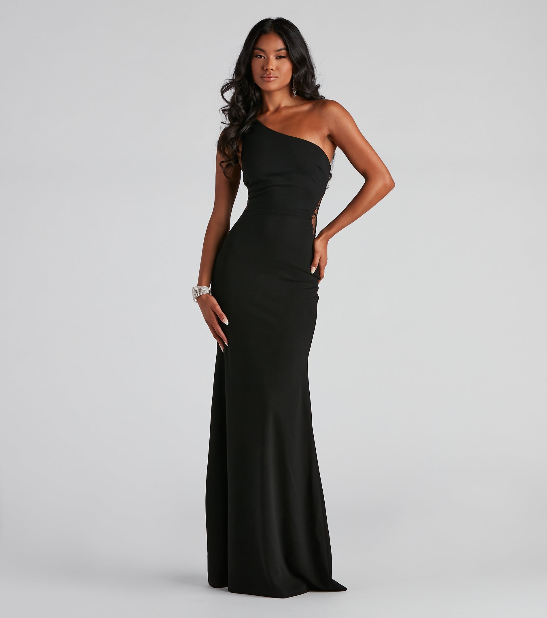 Mara Crepe One Shoulder Gown