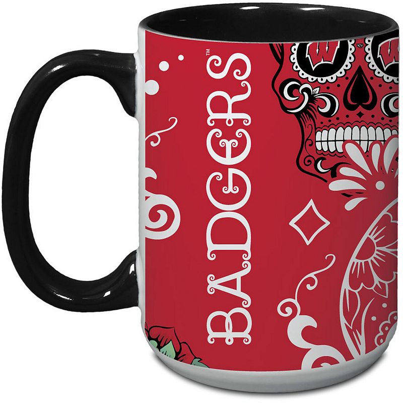 Wisconsin Badgers 15oz. Java Dia de los Muertos Mug