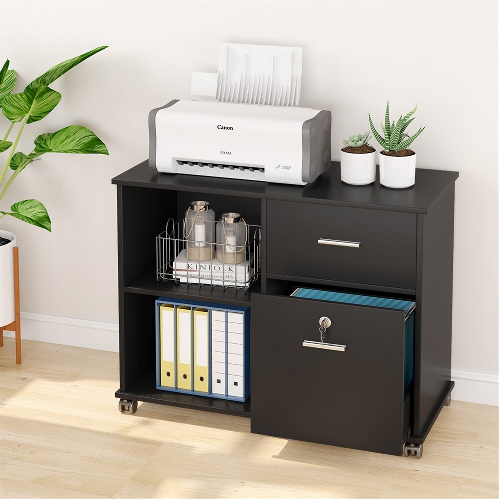 Mobile File Cabinet with Drawer and Lock  Letter Size