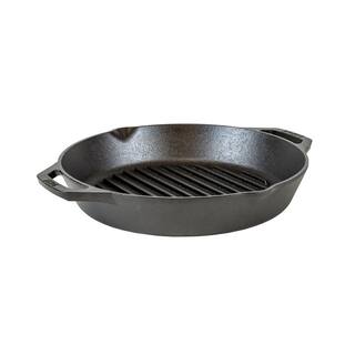 Lodge 12 in. Cast Iron Grill Pan in Black with Dual Handles L10GPL