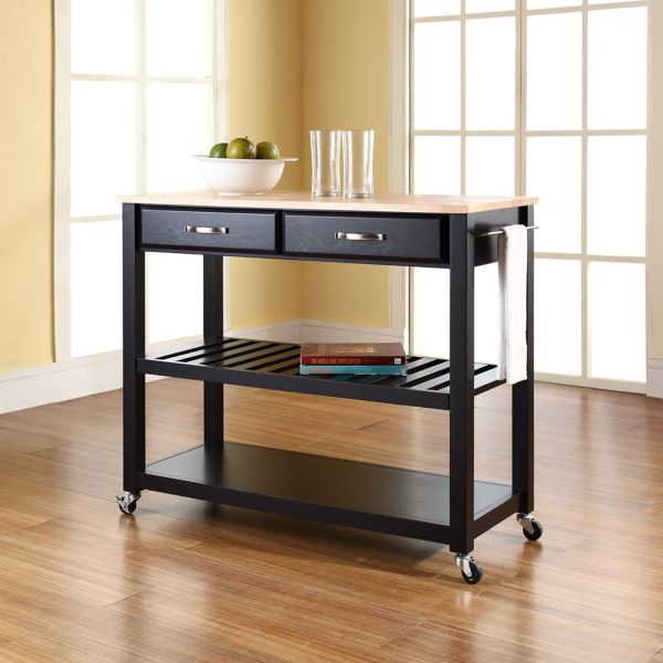 Wood Top Kitchen Prep Cart