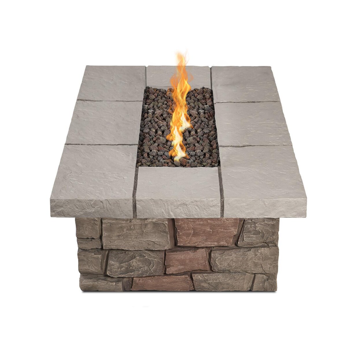 Lakeview Baywood 52-Inch Rectangle Propane Gas Fire Table W/ NG Conversion Kit