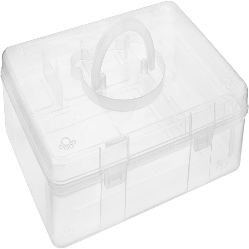 2 Tier Cute Bear Storage Box (Clear)