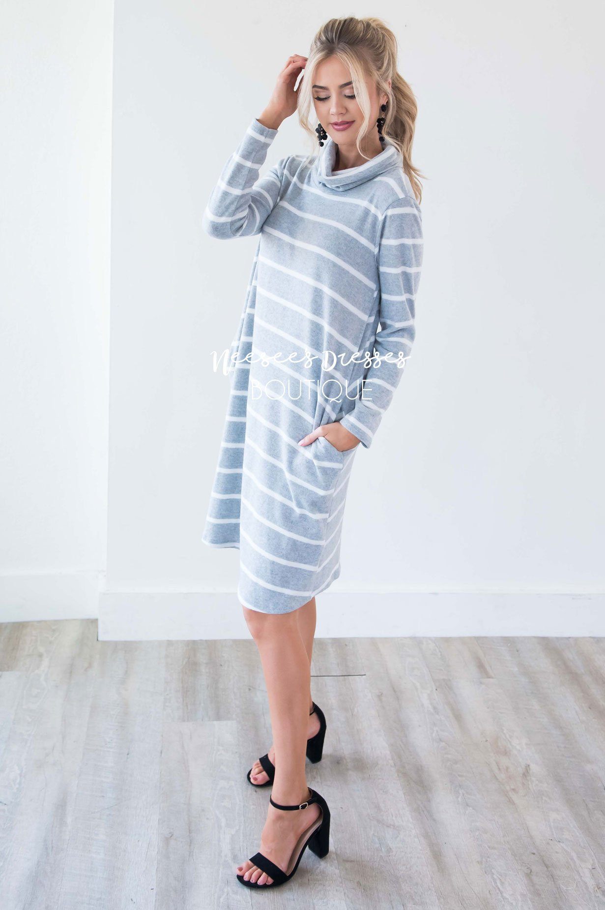 The Timber Cowl Neck Soft Sweater Dress