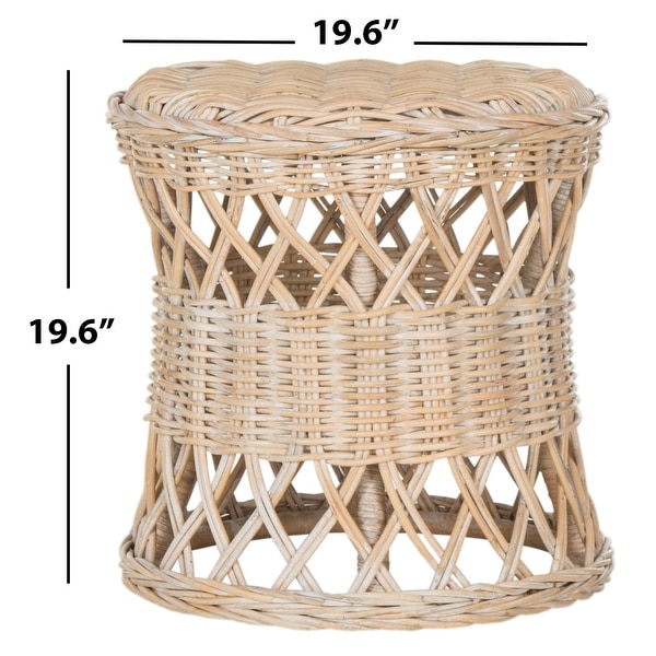 SAFAVIEH Desta Natural Rattan Round Table - 19.6