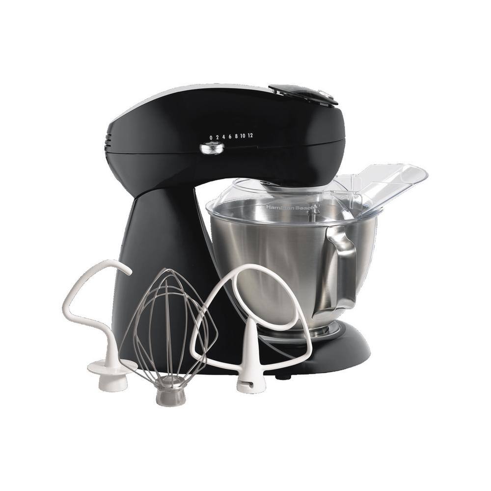 Hamilton Beach Eclectrics 4.5 Qt. 12-Speed Black All-Metal Stand Mixer 63227