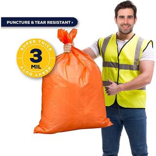 Plasticplace 32-33 Gal. Orange Trash Bags (Case of 100) W33RNG15