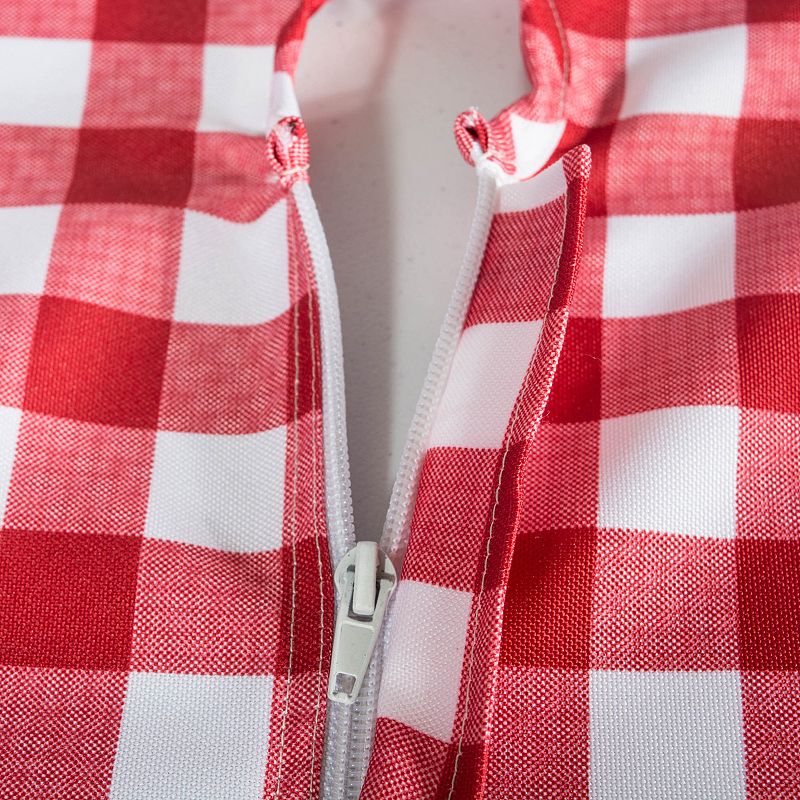 Red and White Checkered Pattern Outdoor Rectangular Tablecloth with Zipper 60” x 84”