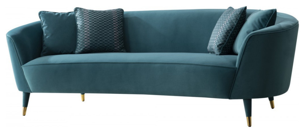 Romero  Modern Aqua Velvet Sofa   Modern   Sofas And Sectionals   by Virgil Stanis Design  Houzz