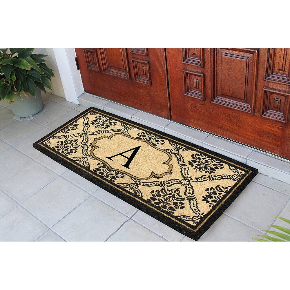 A1HC Uriel Bleached Coir Anti shred Monogrammed Doormat  30\