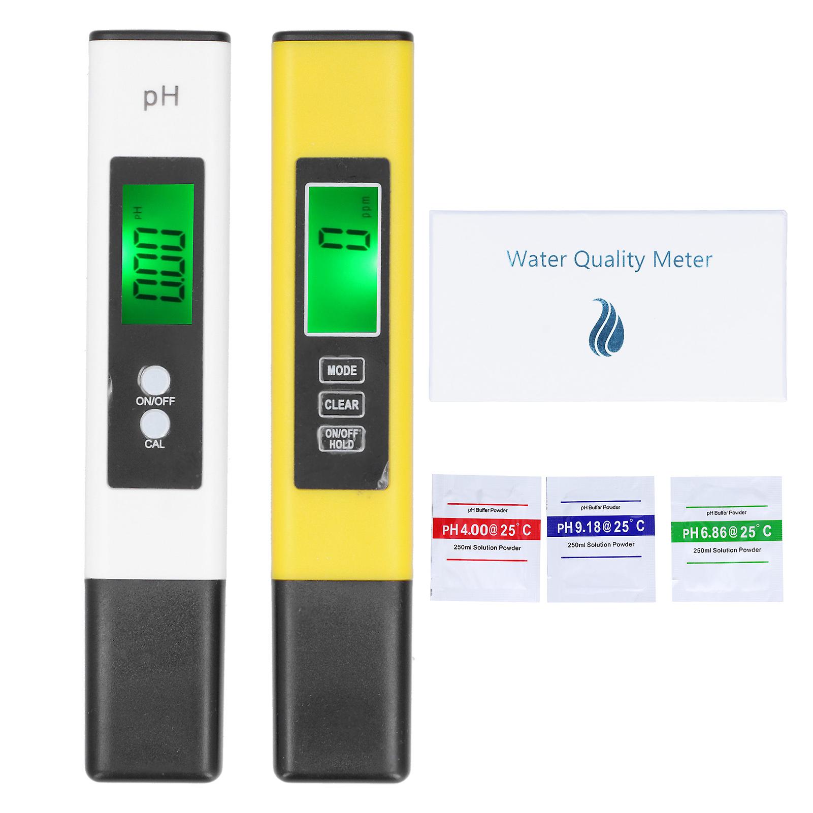 Ph Tds Meter Combo 0.01ph High Accuracy Pen  2% Readout Accuracy 3 In 1 Ec Temperature Testera2(yellow) + Ph02sl(white)