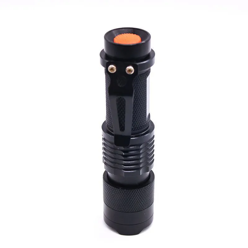 Factory 3 Modes Mini Q5 LED Flashlight Torch Adjustable Focus Zoomable Light For Camping