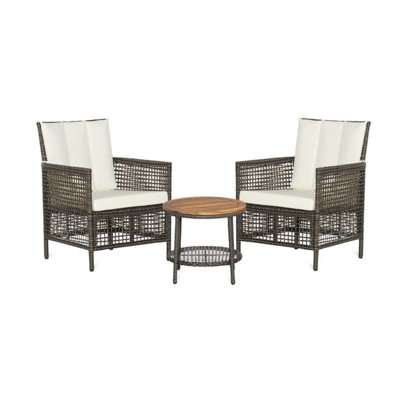 Costway 35489167 3 Pieces Patio Rattan Furniture S...