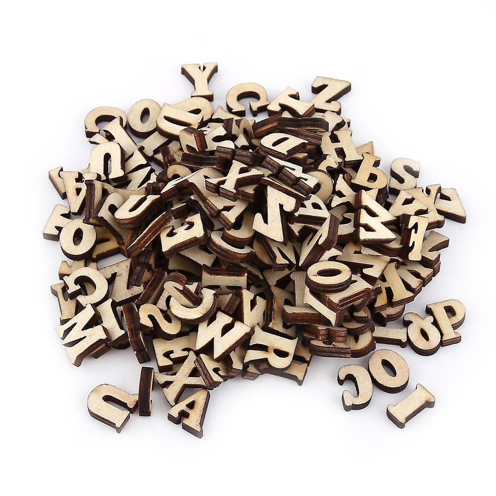 200pcs Mixed Wooden Letters Unpaint Diy Decorations Kids Early Learning Toys (#1 Letters)