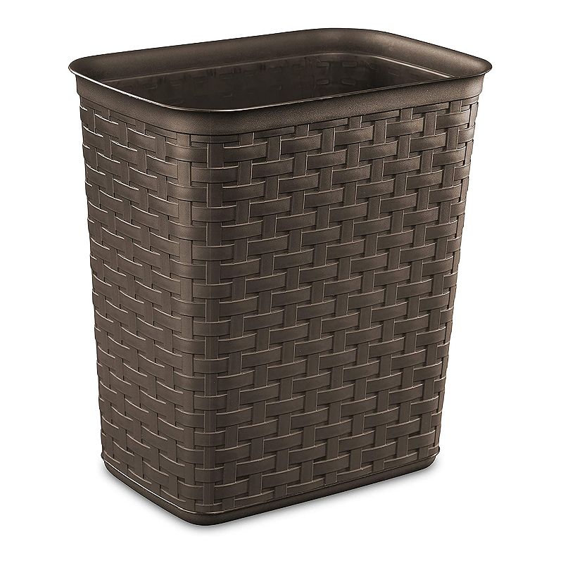 Sterilite Weave 3.4 Gallon Plastic Home/Office Wastebasket Trash Can (6 Pack)