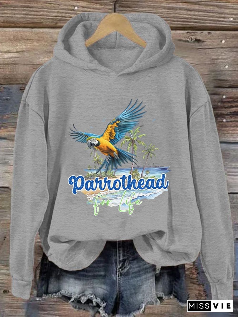 Women's Retro Parrothead Graphic Sweatshirt