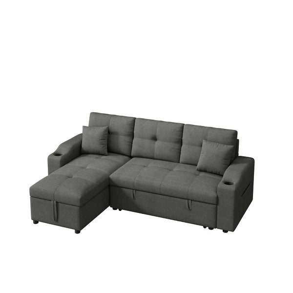 3-Seater L-Shape Sleeper Sofa Bed Convertible Sectional Couch