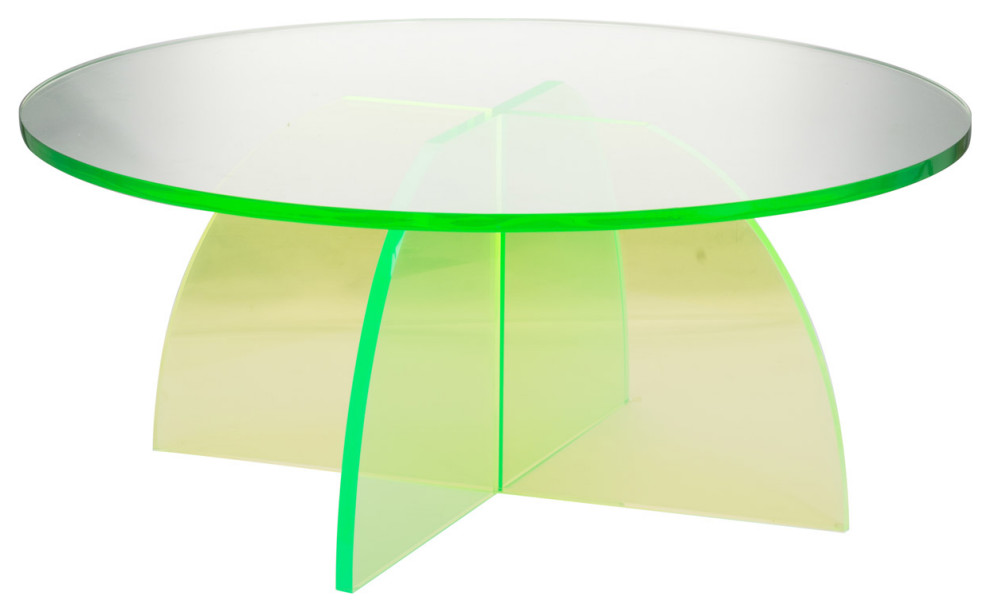 Callie Coffee Table  Clear and Green   Contemporary   Coffee Tables   by Lighting New York  Houzz