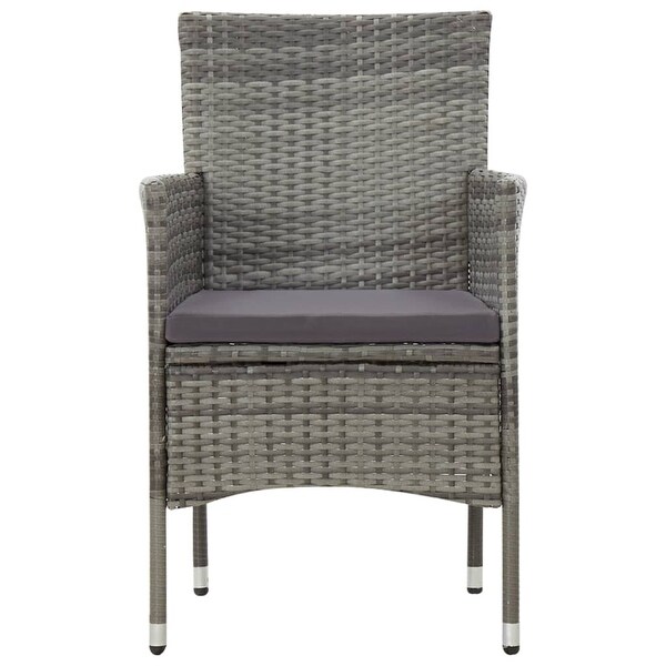 4 Piece Garden Lounge Set with Cushions Poly Rattan Gray - Overstock - 35106908