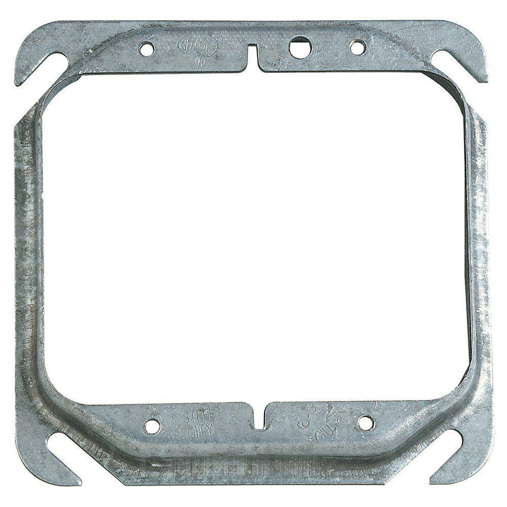 Steel City 2-Gang Square Mud Ring - Silver 52C17-25R