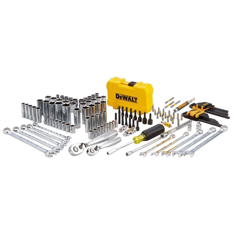 DW 14 in. x 38 in. Drive Polished Chrome Mechanics Tool Set (142-Piece) DWMT73802