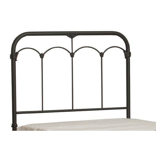 The Gray Barn Charley Black Speckle Metal Headboard with Rails - - 21906868